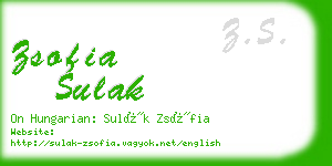 zsofia sulak business card